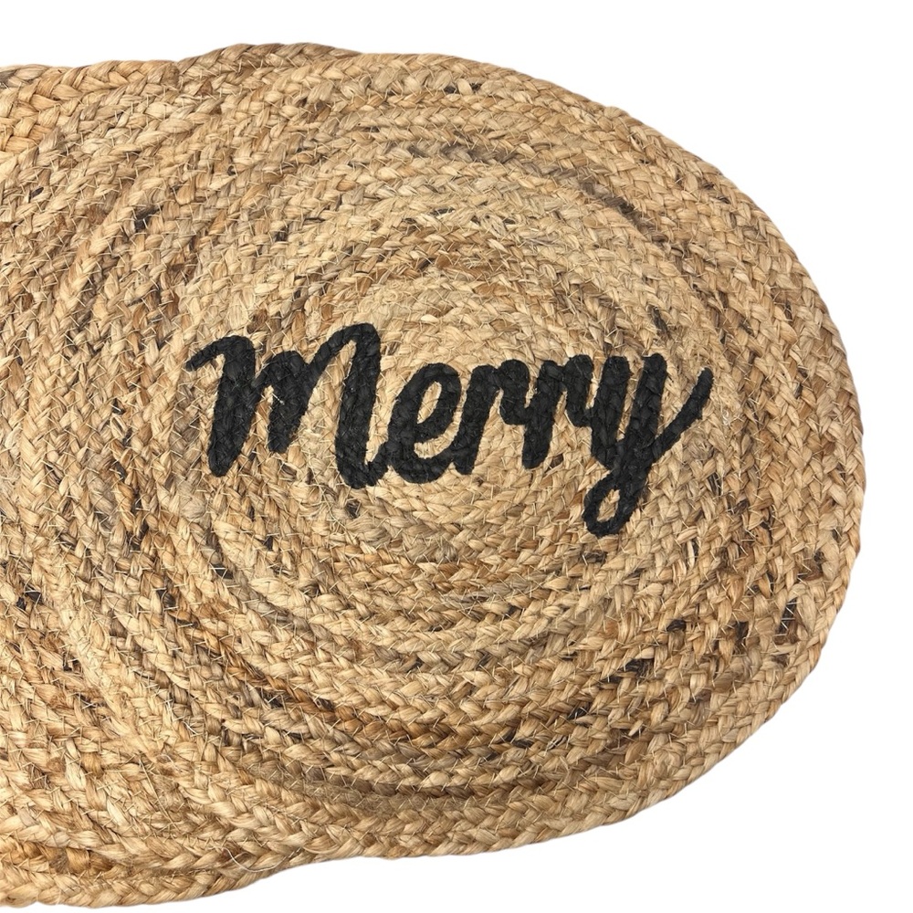 Balsam & Fir Trading Company “Merry” Natural Jute Holiday Placemats Set of 4